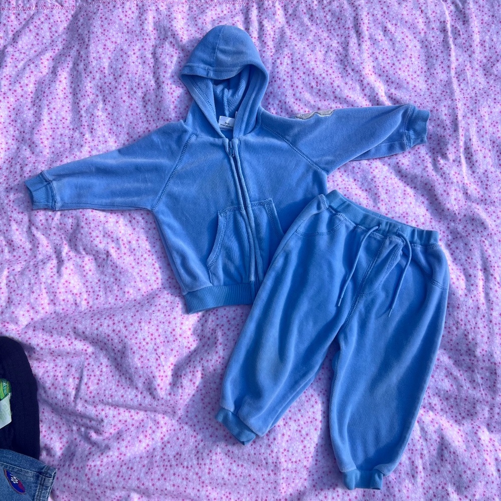 Vintage Y2K Sesame Street Velour Blue Track Suit Infants 6/9 Months 2002 #8
